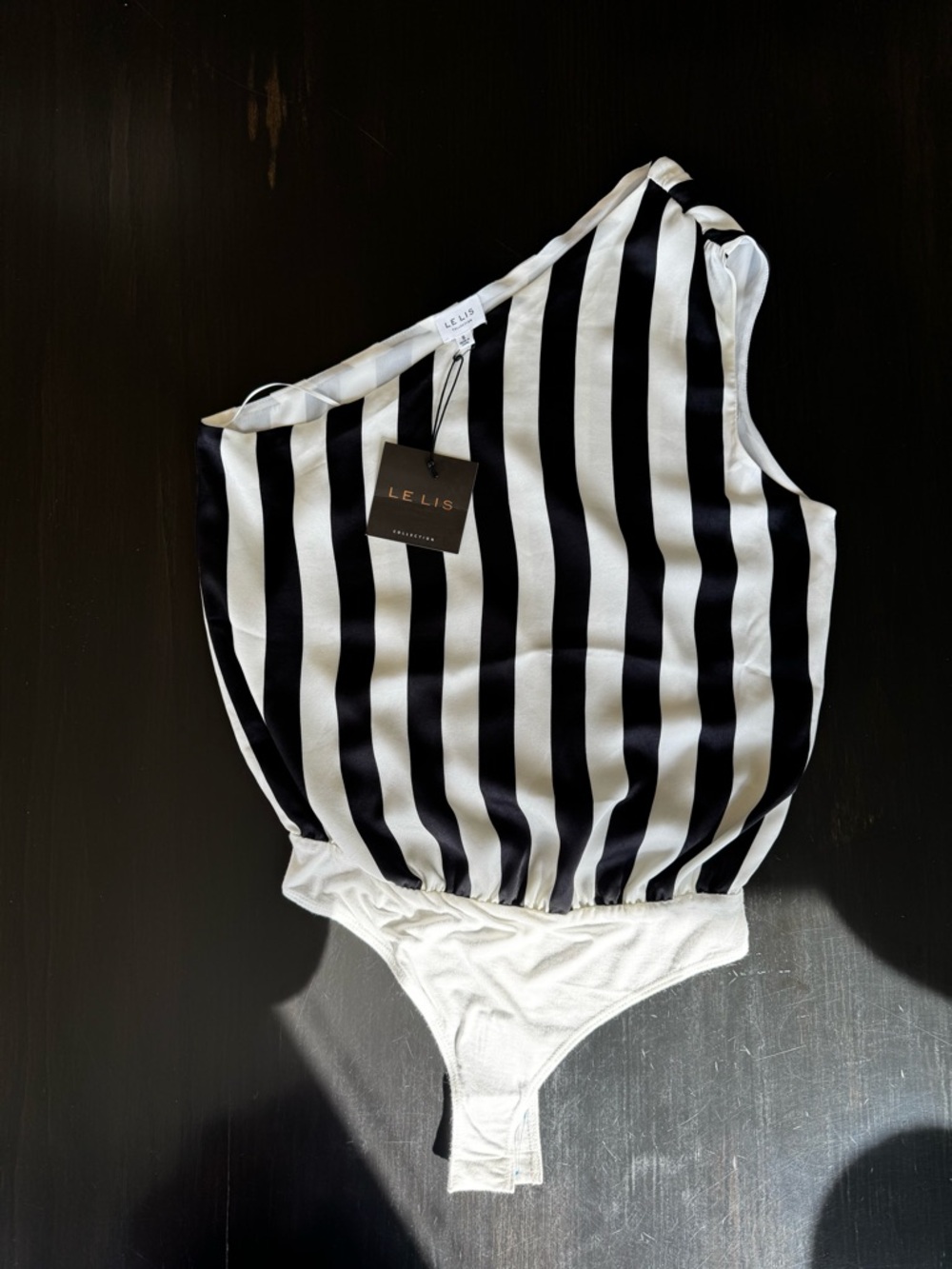 VICI: Lelia Black & White Stripe Bodysuit NWT